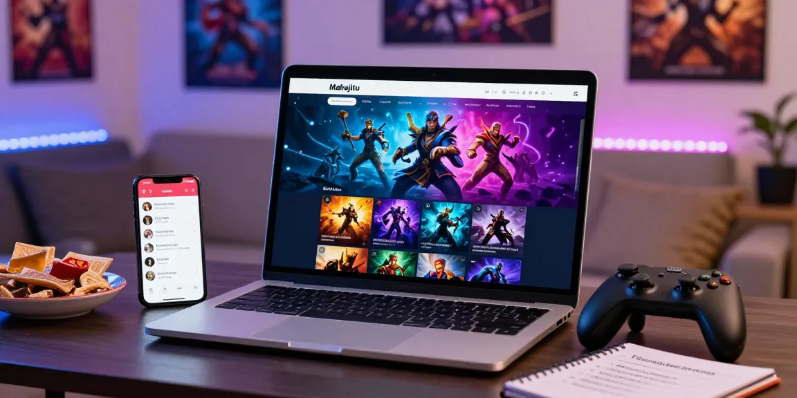 Interactive Mahajitu online gaming platform setup showcasing vibrant gaming graphics, supporting user engagement and easy transactions.