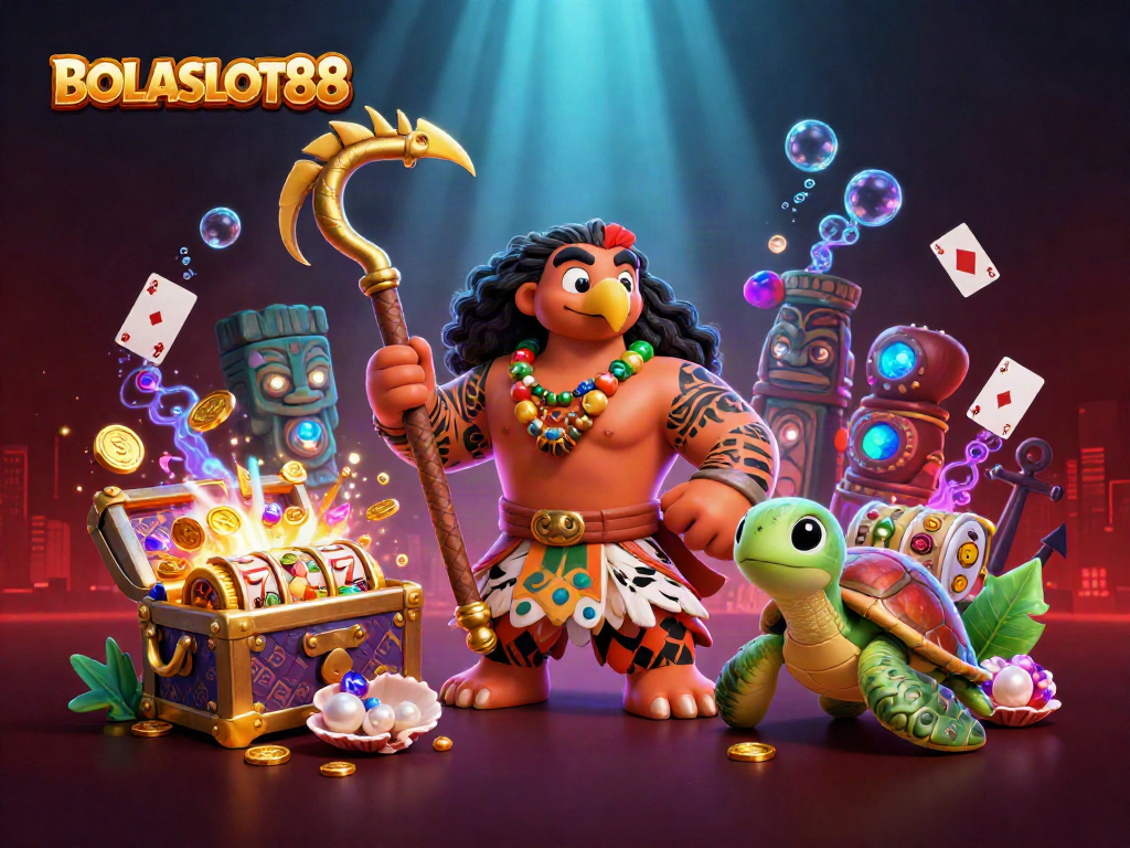 BOLASLOT88 brings a vibrant gaming experience with a Polynesian demigod and treasures from the underwater casino.