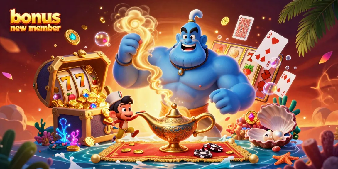 Experience thrilling gaming opportunities with bonus new member offers at our vibrant casino illustration.