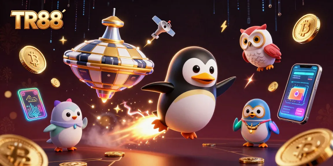 Experience the thrill of winning at TR88 with dynamic golden penguins and crypto elements
