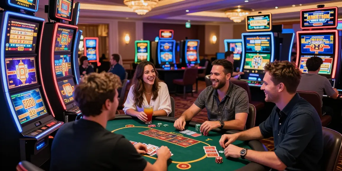 Exciting gaming atmosphere at mastercard casinos with players enjoying various games amidst vibrant casino lights.