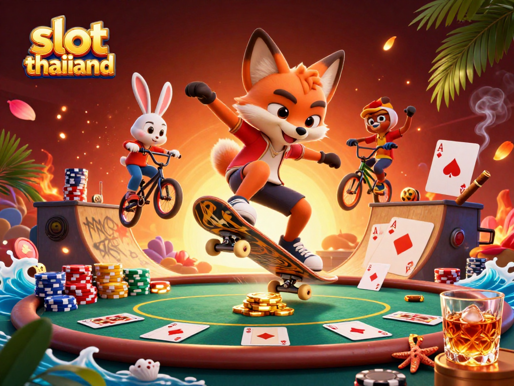 Experience an exhilarating spin with slot thailand games featuring vibrant characters and casino symbols.