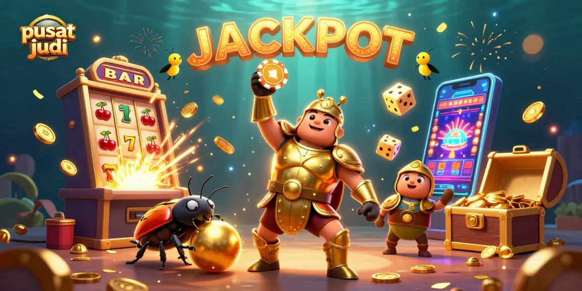 Melihat pusat judi yang hidup dengan karakter betina hercules meraih chip poker, dikelilingi elemen mesin slot berkilau.