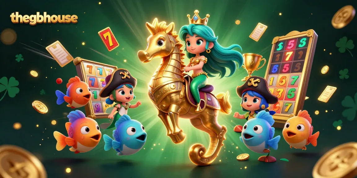 Thegbhouse showcases engaging 3D casino art featuring a mermaid princess, seahorse, and slot elements.