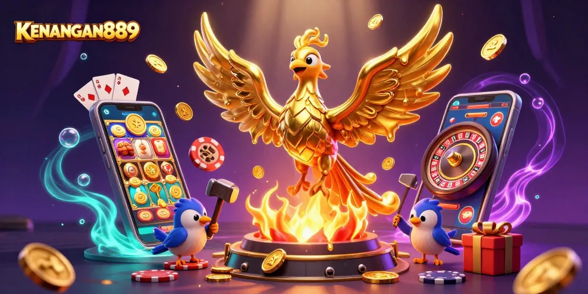 Spin the reels for big wins at KENANGAN889 with vibrant slot games and golden coins.