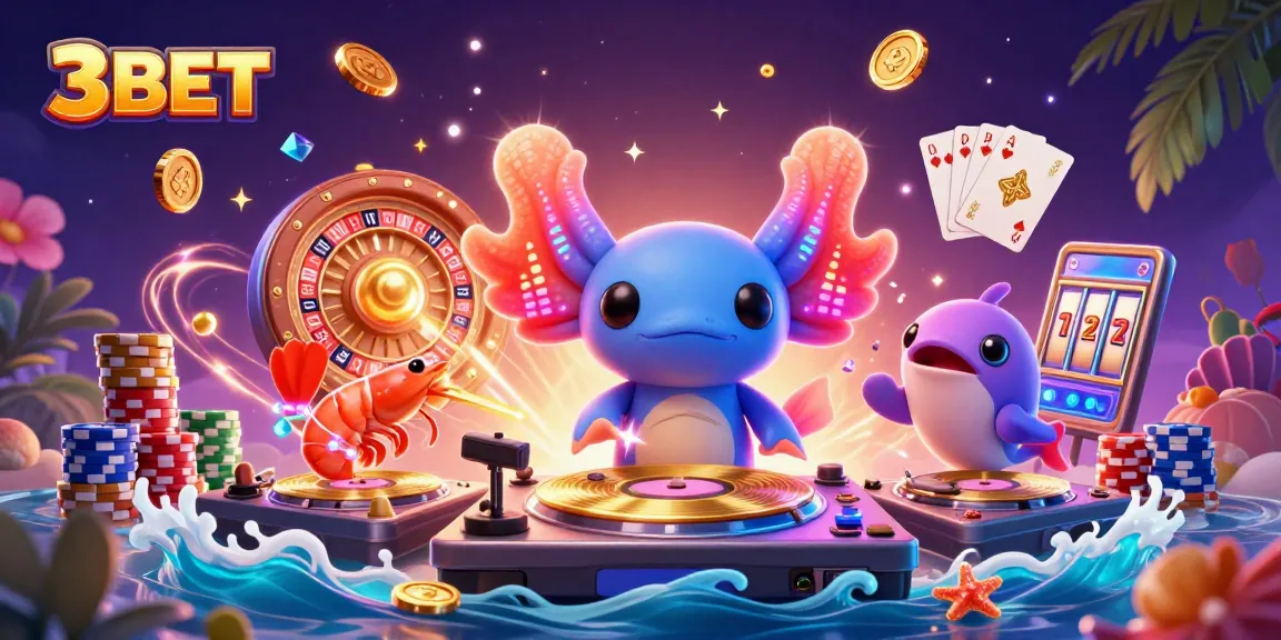 Experience thrilling gaming adventures with 3BET's vibrant and engaging casino promotional illustration.