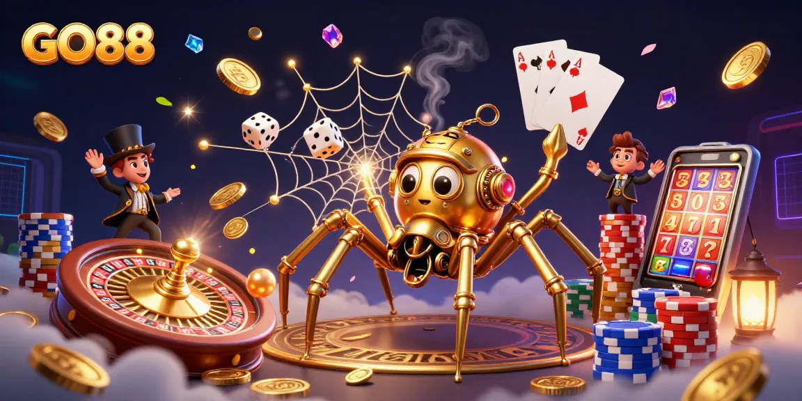 Experience GO88 with vibrant gameplay, captivating visuals, and immersive slots in this dynamic illustration.