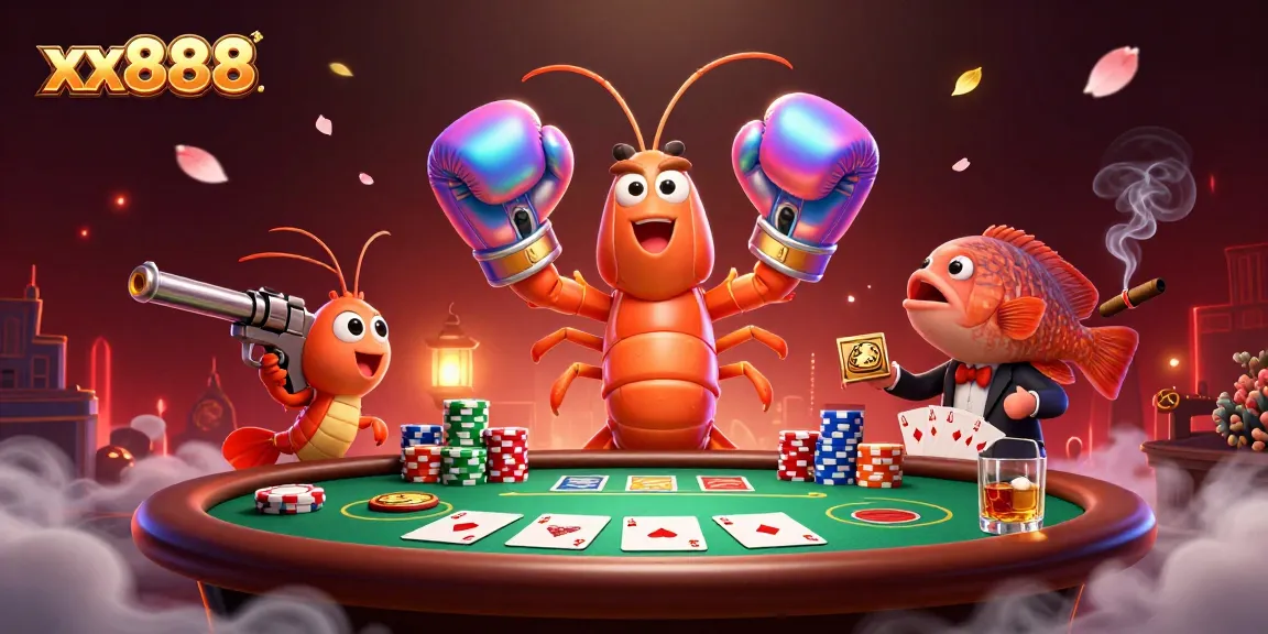 Experience high-stakes excitement with xx8888 in this dynamic poker scene, showcasing vibrant characters and action.