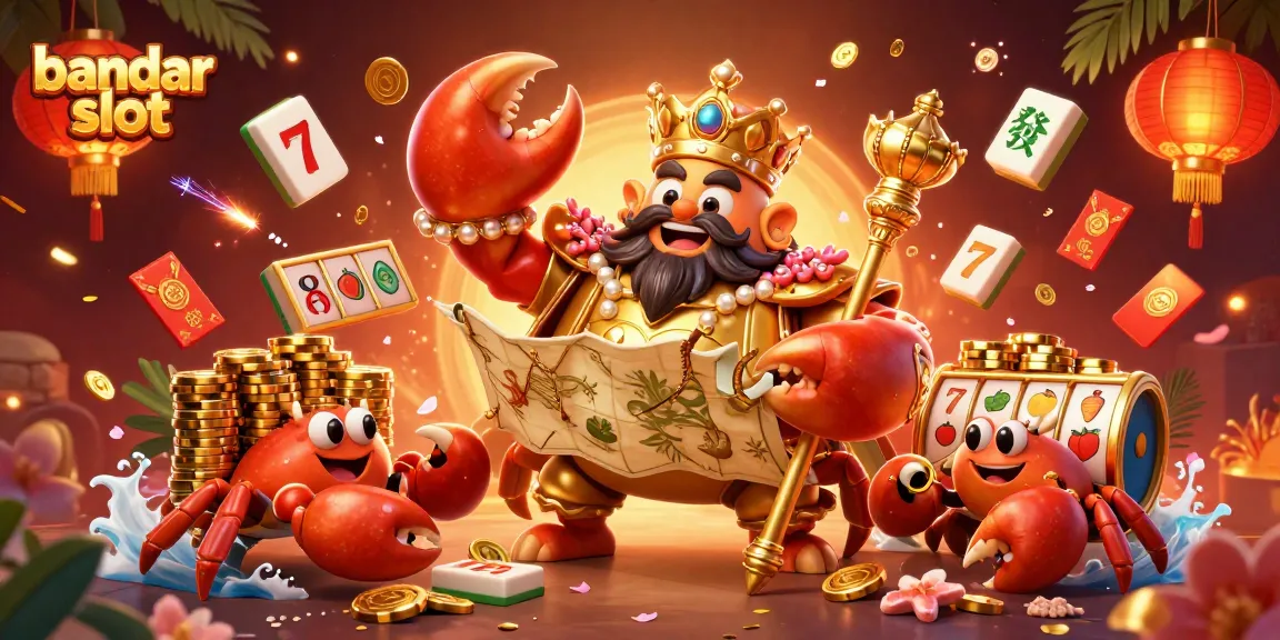Menangkan permainan bandar slot di BANDARBOLA855 dengan jackpot dan simbol keberuntungan berkilauan.