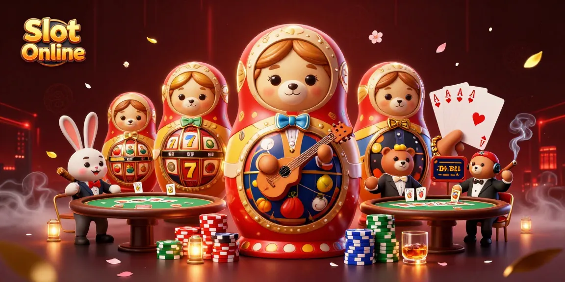 Spin the reels of Slot Online with enchanting bears and casino elements in a vibrant 3D illustration.