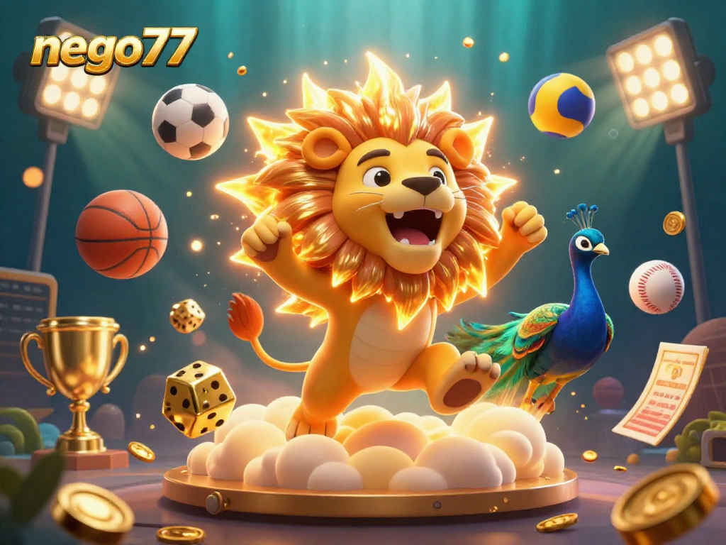 Nego77 enhances winning strategies in an engaging sports-themed gambling illustration.