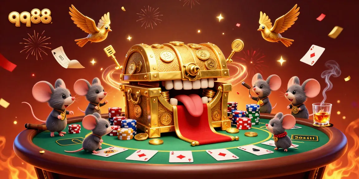 Engage with qq88's vibrant casino scene featuring dynamic poker elements and charming characters.