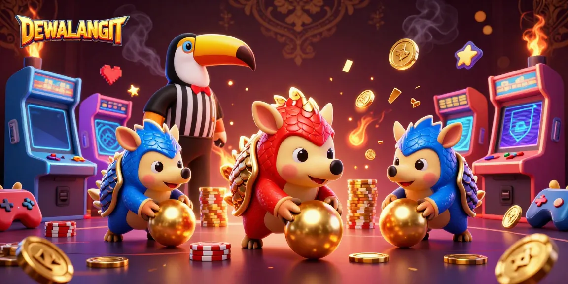 DEWALANGIT menawarkan pengalaman bermain dengan pangolin bersaing, bola emas, dan chip poker