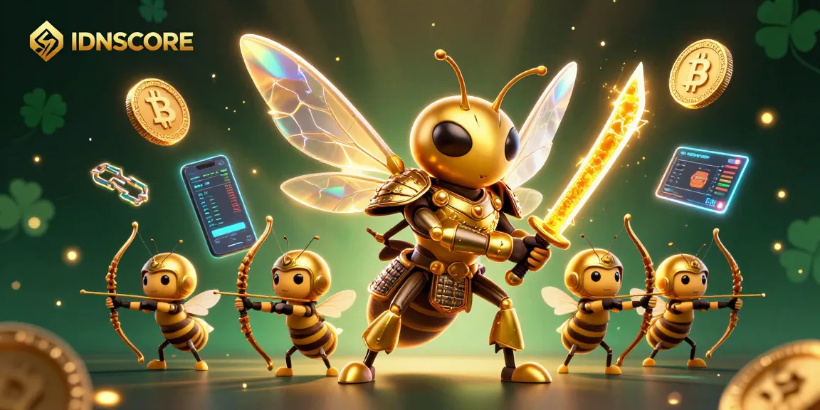 IDNSCORE offers thrilling gameplay and tournaments with massive prizes, captured in a vibrant digital scene.