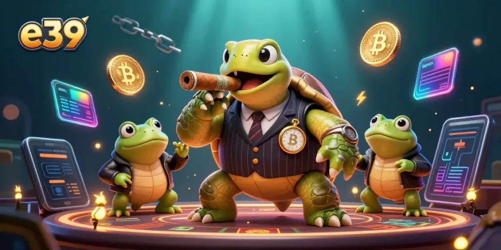 Experience thrilling adventures at e39's vibrant casino scene with unique characters and rich gaming elements.