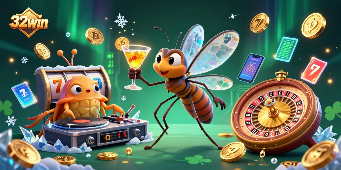 Experience the excitement at 32win with vibrant casino action and crypto elements.