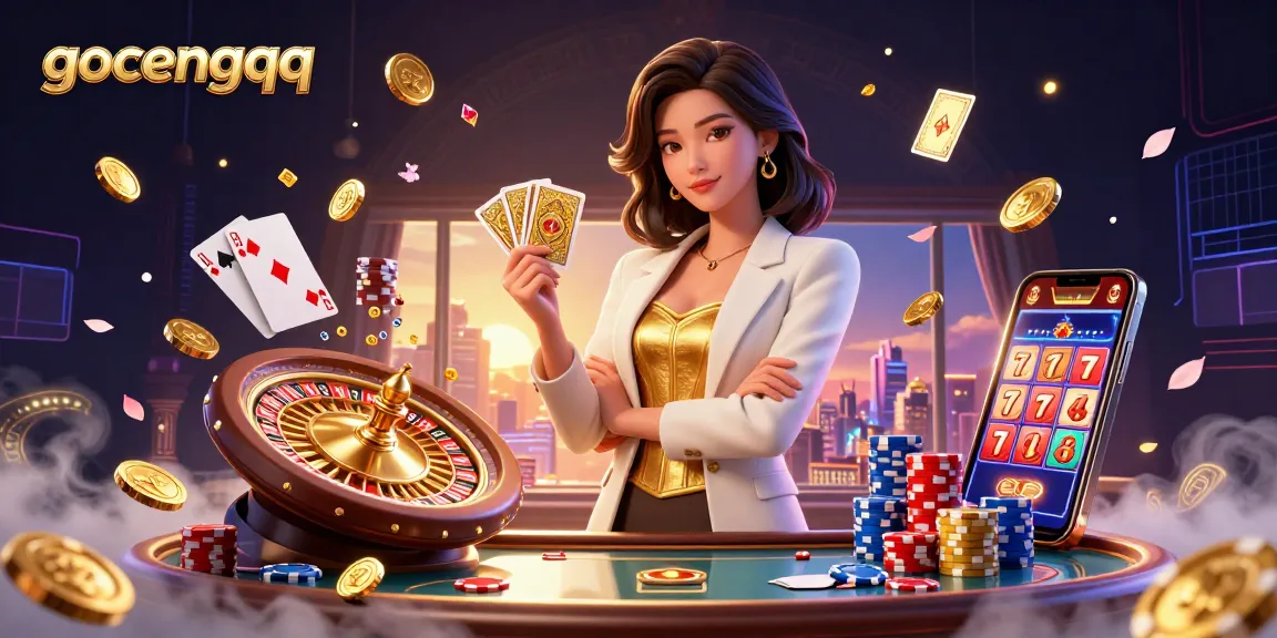 Experience winning hands at gocengqq with a glamorous poker scene rich in golds and vibrant colors.