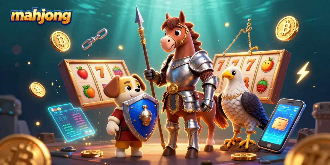 Engage in thrilling mahjong gameplay with medieval knight characters amid vibrant casino elements.