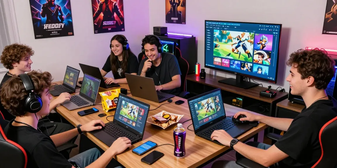 Excited players enjoying the 68gamebai platform in a modern gaming setup
