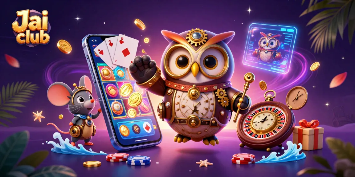 Spin for winnings at Jai club with this vibrant, action-packed casino illustration.