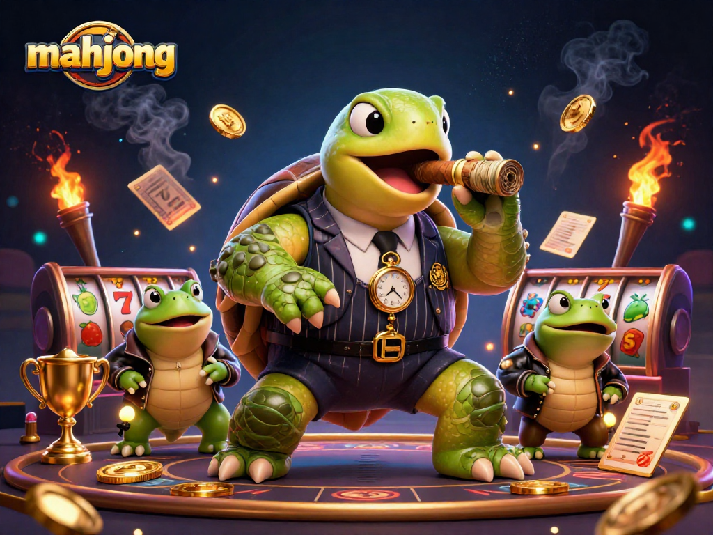 Experience the thrill of mahjong in a vibrant 3D casino scene with dynamic slot elements.