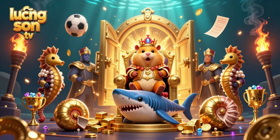 Experience the excitement of sports betting with lương sơn tv's golden hamster king surrounded by riches and action.