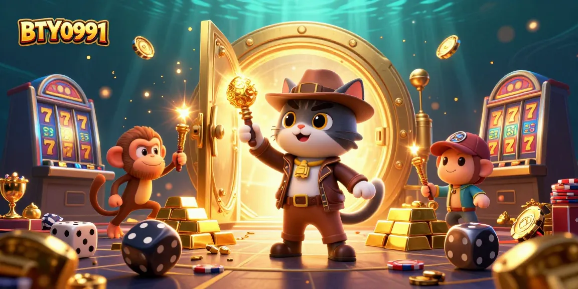 BTY0991 showcases a thrilling casino adventure with rich treasures and vibrant scenes of winning.