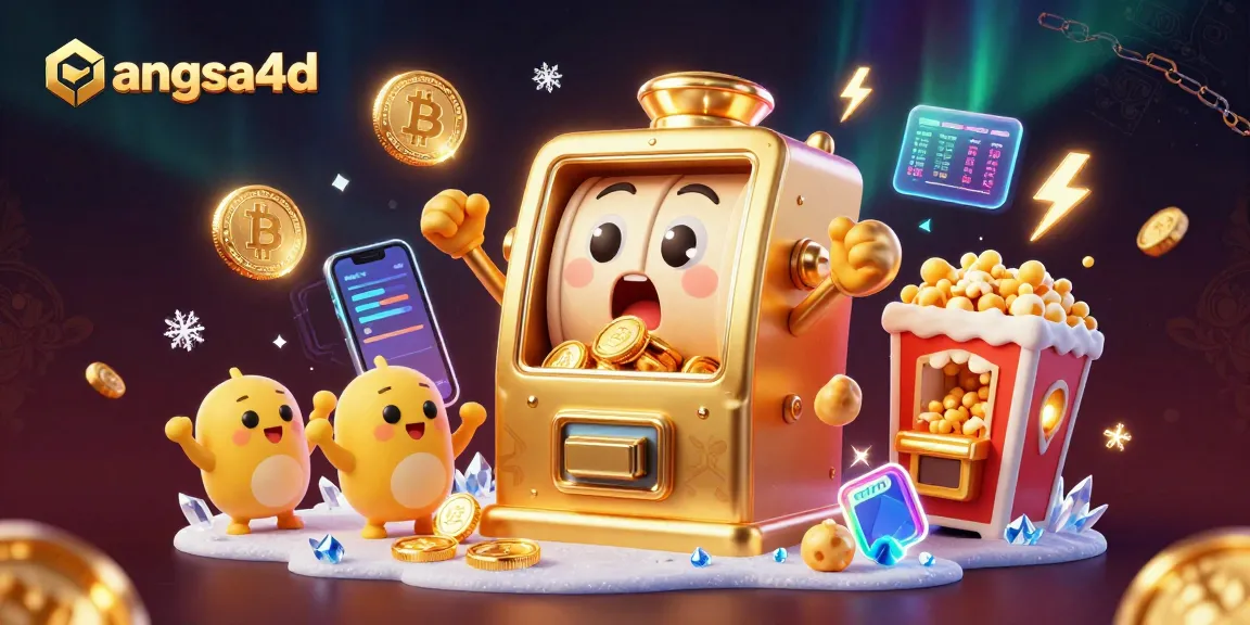 Experience exciting gameplay with angsa4d as lively slot machines celebrate winnings among vibrant crypto elements.