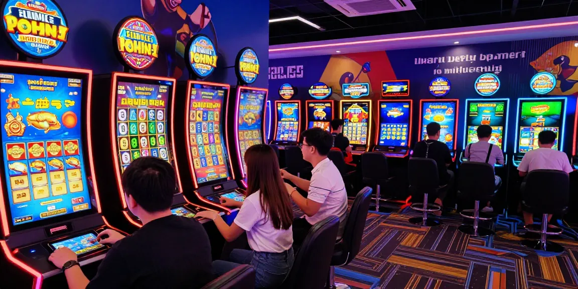 Exciting gaming scene showing players enjoying 78win's online casino and shooting fish game.