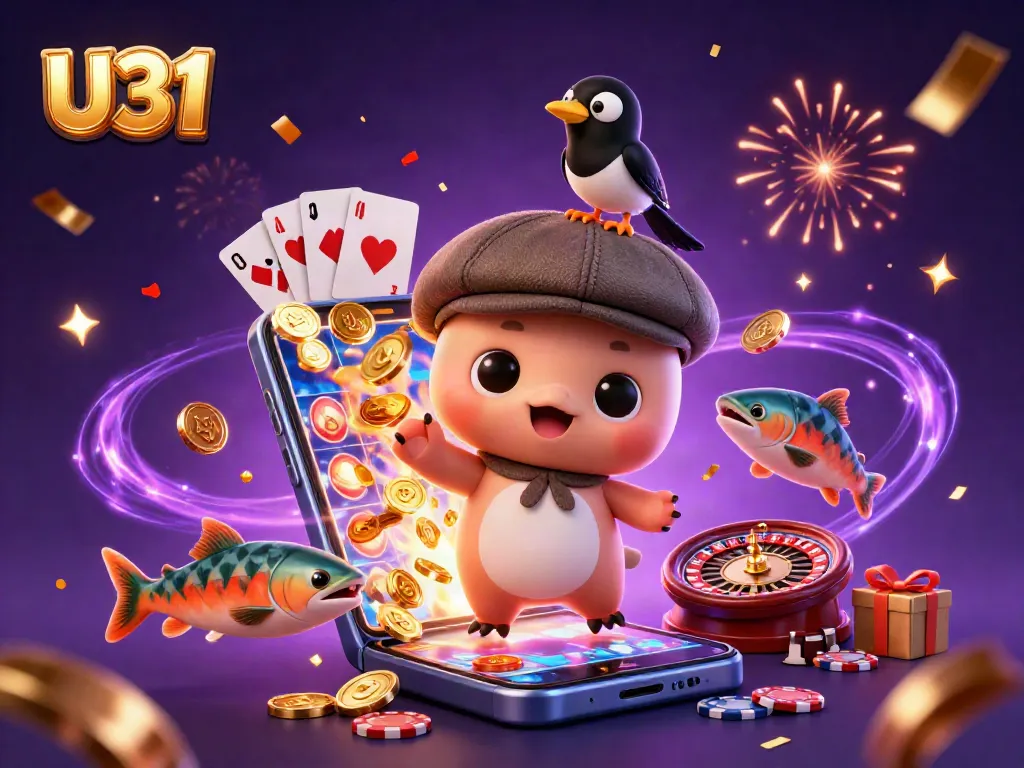 Engage with U31's vibrant cartoon casino experience featuring playful characters and lucky slots.