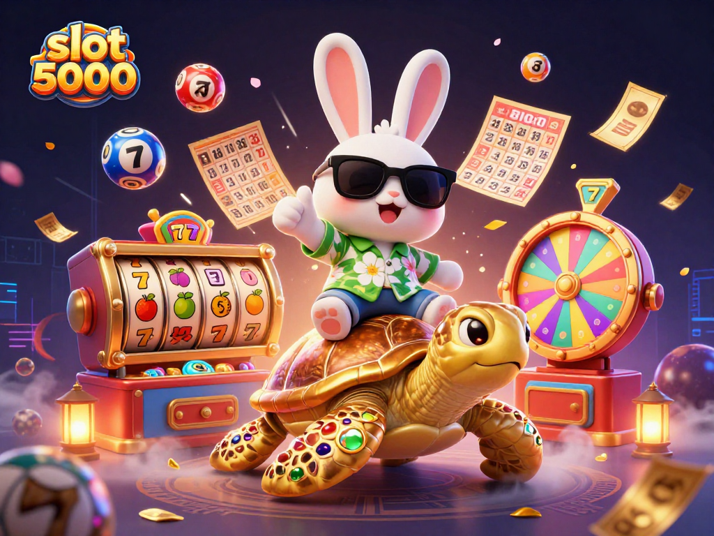 Engaging scene showcasing slot 5000 gameplay with cartoon characters and vibrant casino elements.