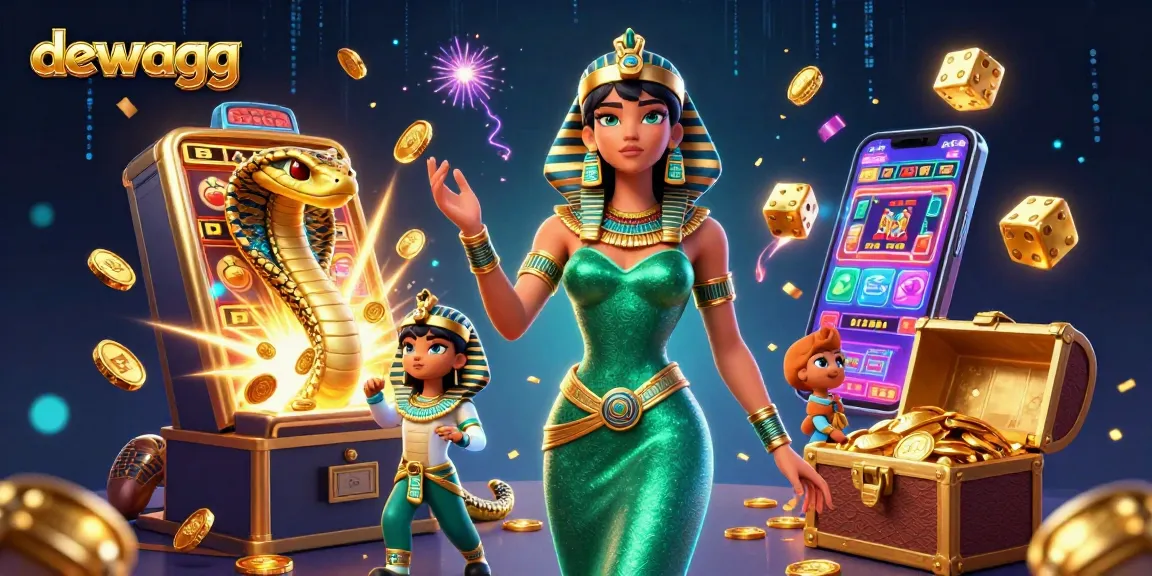 Try your luck at dewagg with a stunning slot machine jackpot explosion and vibrant casino atmosphere.