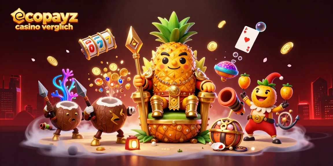 Engage in ecopayz casino vergleich with a lively scene of cartoon characters and gambling elements.
