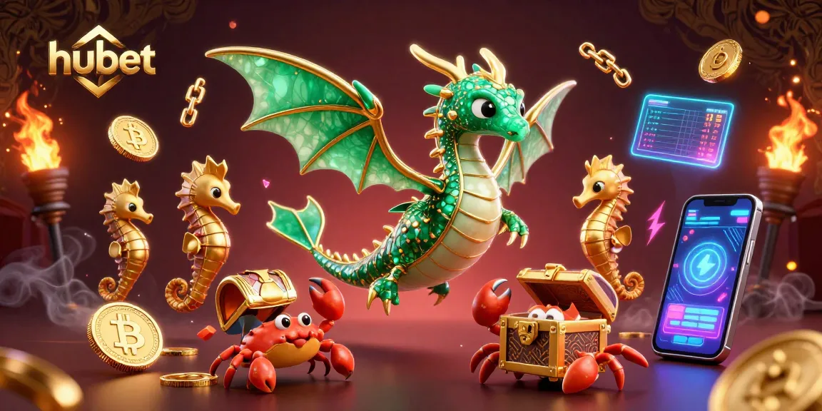 Experience exciting games at hubet with a magical sea dragon and cryptocurrency elements