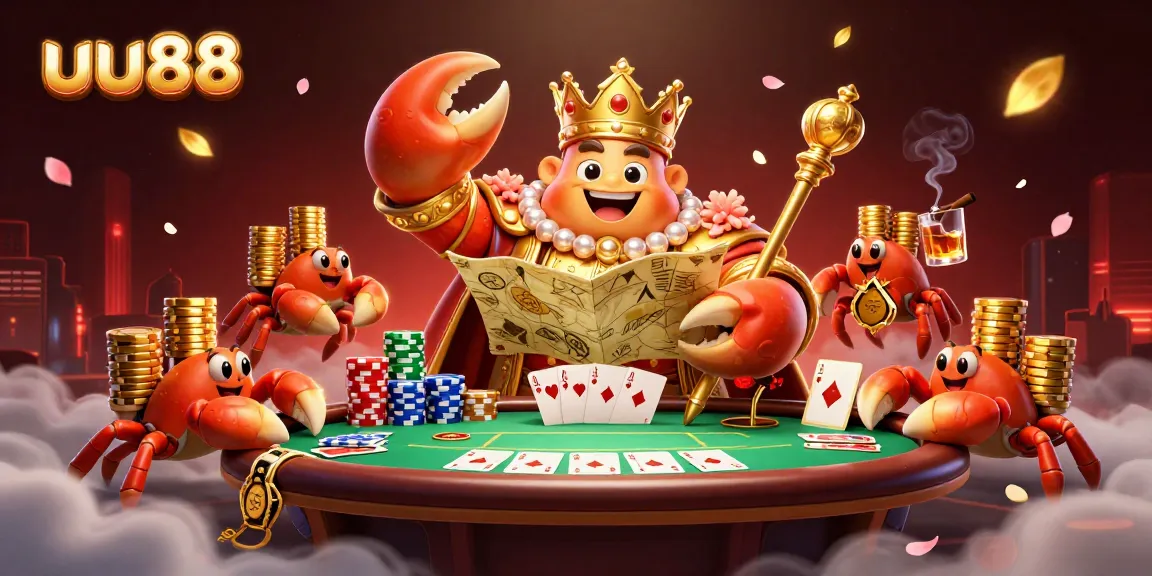 Experience thrilling wins with uu88 at an extravagant casino scene featuring a crab emperor.