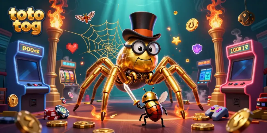 Experience gaming thrills with the vibrant illustration of toto tog in a rich casino setting.