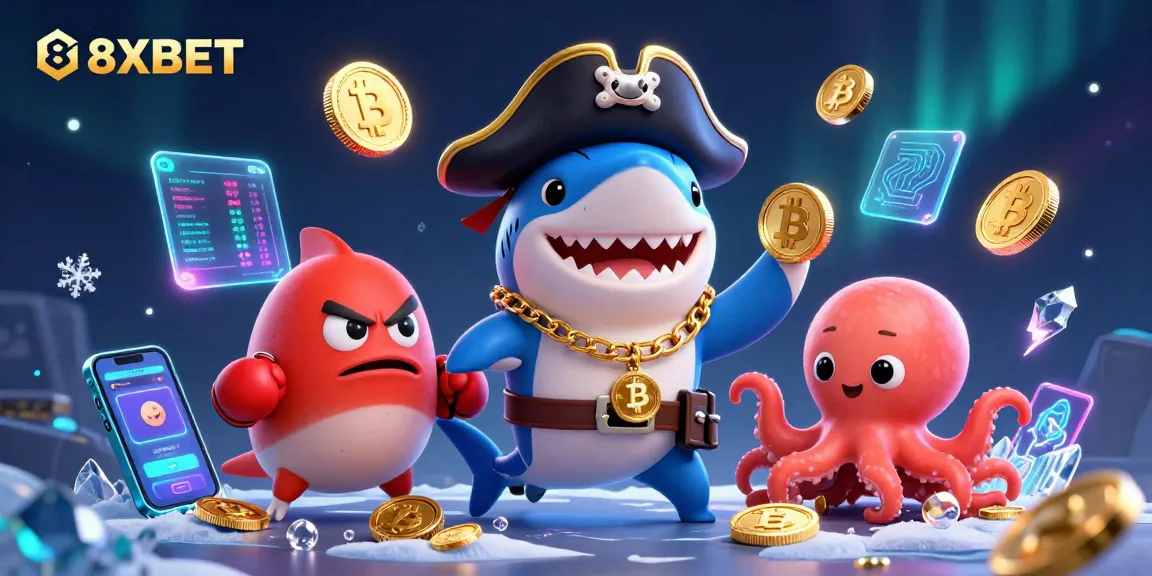 Win big at 8XBET while exploring the vibrant world of animated casino characters and crypto elements.