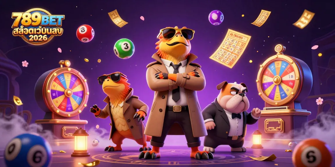 ภาพการ์ตูน 3D ของ 789BET สล็อตเว็บตรง 2026 ที่มีรaptor สามตัวในชุดโค้ตพร้อมบูลด็อกยืนยาม