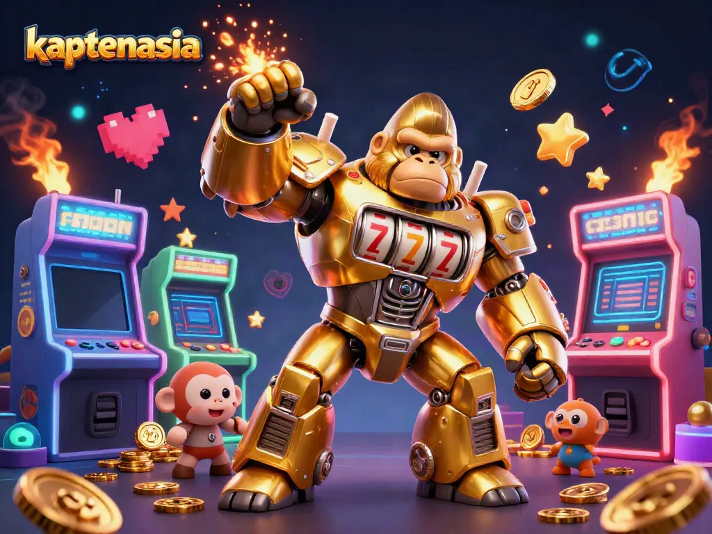 KAPTENASIA menyediakan platform permainan online dengan akses cepat dan stabil, diramaikan oleh mecha emas dan simbol slot.