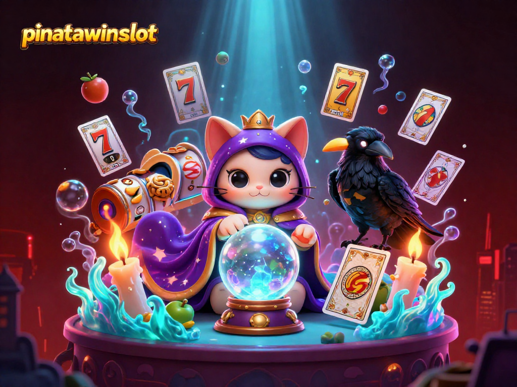 Experience the vibrant pinatawinsslot with exciting slot reels and enchanting characters in a bustling casino setting.