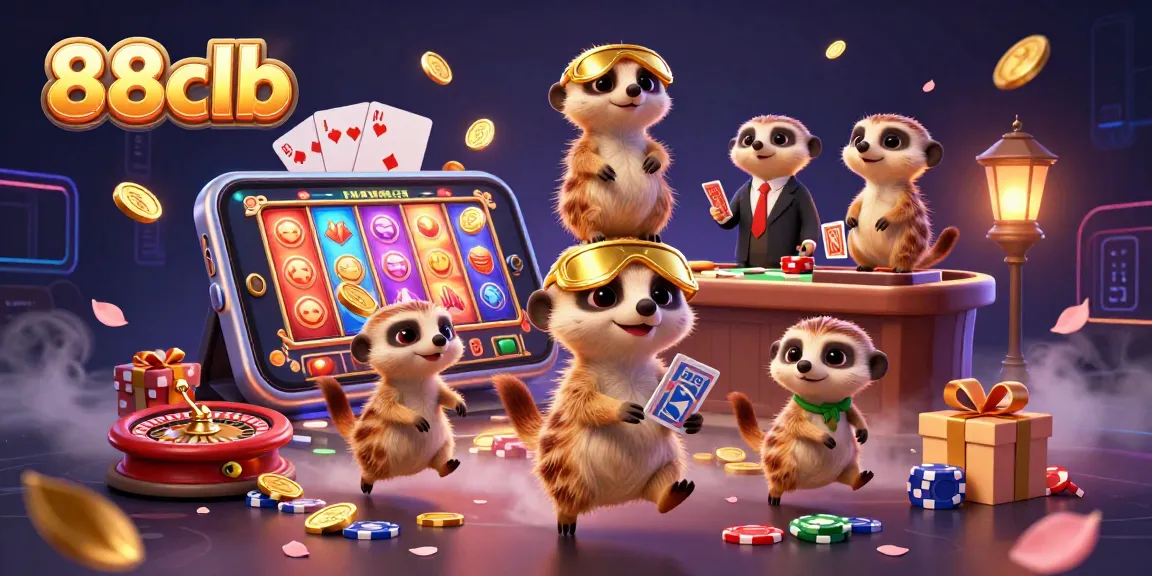 Experience the excitement of 88clb with vibrant meerkats orchestrating a thrilling casino operation.