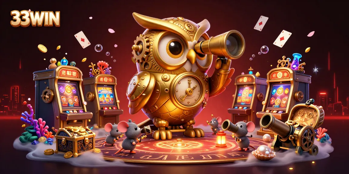 Engage with 33WIN and discover unique adventures through an animated casino world filled with treasures.