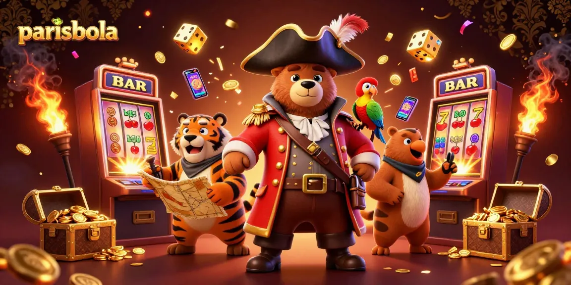 Experience thrilling jackpots with parisbola in an ultra-detailed casino scene featuring vibrant characters and exciting gaming elements.