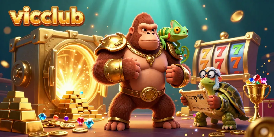Play exciting games at vicclub with a vibrant illustration of a casino adventure.