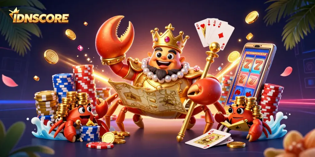 Experience IDNSCORE's thrilling slot games with our vibrant, dynamic 3D illustration.