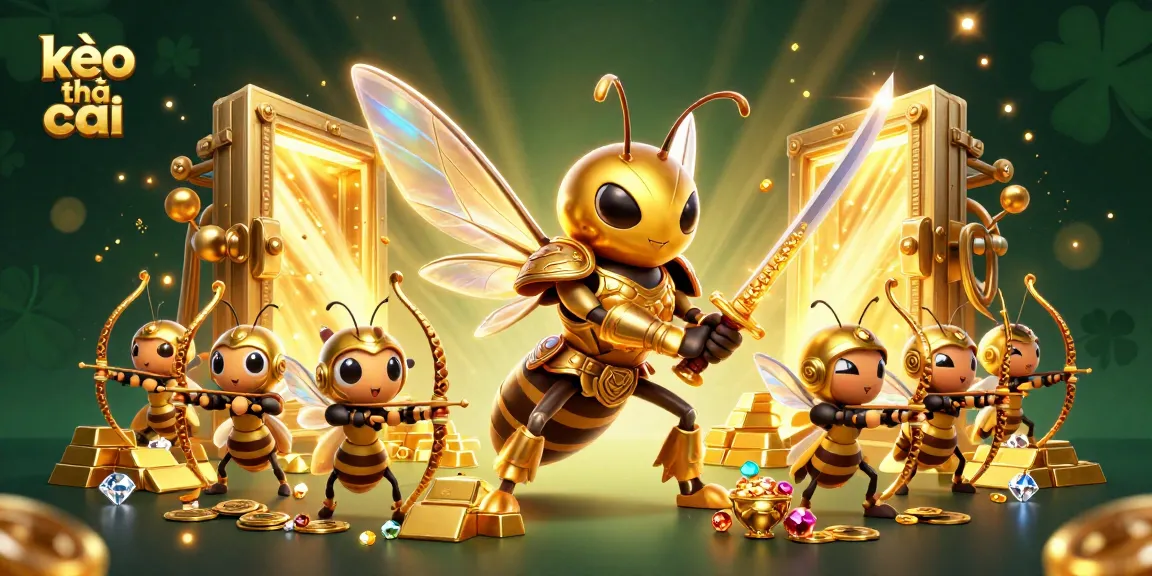 Betting strategies explored in a vibrant kèo nhà cái-themed casino illustration, showcasing gold treasures.