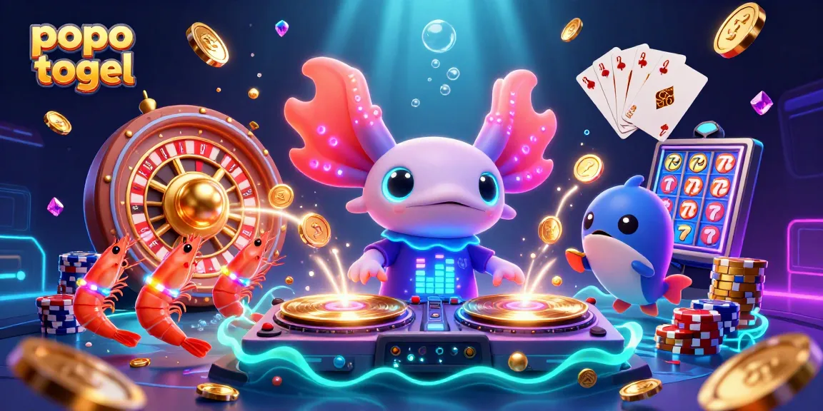 Join the vibrant action on popo togel with animated characters depicting thrilling casino excitement!