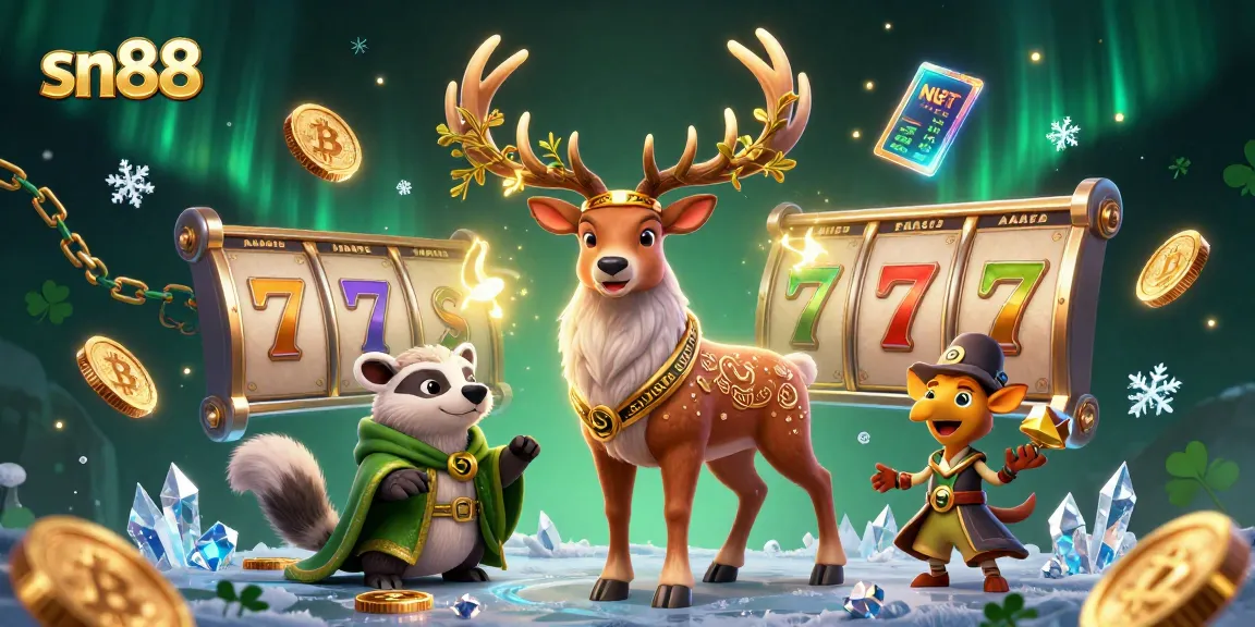 Experience thrilling gameplay with sn88 in this vibrant 3D casino illustration showcasing dynamic slot machines.