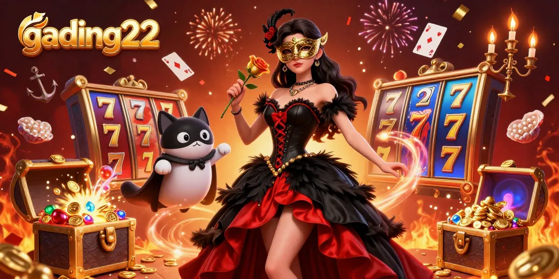 Engage in winning strategies with gading22 in this vibrant casino-themed 3D illustration.