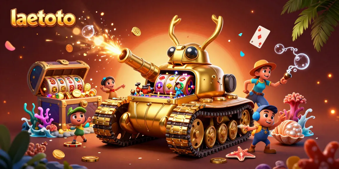 Experience winning thrills at laetoto's mini casino tank with vibrant gaming elements and treasure!